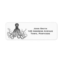 Kraken - Black Giant Octopus / Cthulu Labels