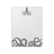 Kraken - Black Giant Octopus / Cthulu Notepads
