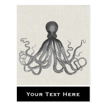 Kraken - Black Giant Octopus / Cthulu Post Cards