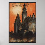 Krakow Vintage Travel Poster Ad Retro Prints