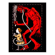 Krampus has a long tongue post card