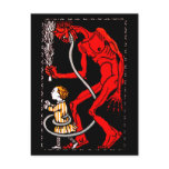 Krampus has a long tongue postcards