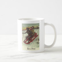 Krampus Kidnapping Kids On Sleigh Mugs