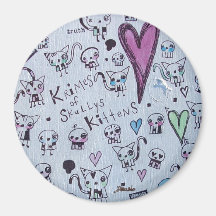 Krimes of Skullys & KIttens Fridge Magnet