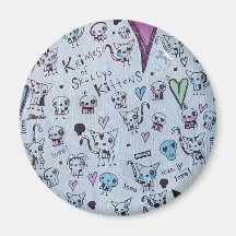 Krimes of Skullys & KIttens Refrigerator Magnets
