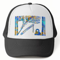 Krishna - Flute, Peacock Feather n Buttermilk Trucker Hats