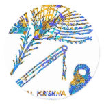 Krishna - Flute, Peacock Feather n Buttermilk stickers