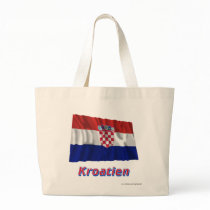 Kroatien Fliegende Flagge mit Namen Tote Bag