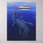 Kronosaurus Interrupts a Fishing Trip Poster
