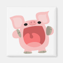 "KROUIK-KROUIK ! ! !" Aimant mignon de porc de ban