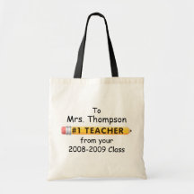 KRW #1 Teacher Custom Name and Date Tote Bags