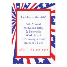 KRW 4th of July Starburst Party Invitation