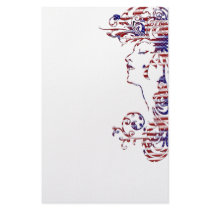 KRW American Beauty Patriotic Profile Stationery