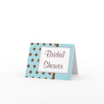 KRW Aqua and Brown Polka Dot Shower Invitation cards