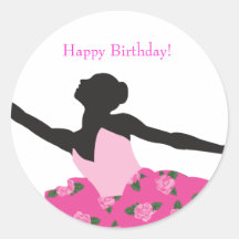 KRW Ballerina Rose Happy Birthday Sticker