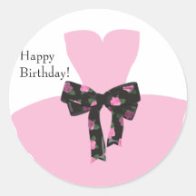 KRW Ballerina Rose Happy Birthday Sticker
