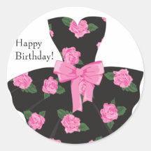 KRW Ballerina Rose Happy Birthday Sticker