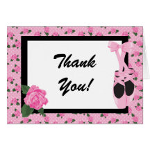 KRW Ballerina Rose Thank You Note Greeting Card