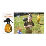 KRW Black Cat and Jack O Lantern Halloween Card Photo Card Template