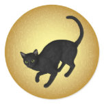 KRW Black Cat by the Full Moon Halloween Stickers