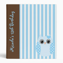 KRW Blue and Brown Polka Dot Keepsake Album ** Vinyl Binder
