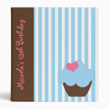 KRW Blue and Brown Polka Dot Keepsake Album ** 3 Ring Binders
