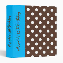 KRW Blue and Brown Polka Dot Keepsake Album ** Vinyl Binders