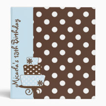 KRW Blue and Brown Polka Dot Keepsake Album ** Vinyl Binders