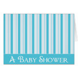 KRW Blue Stripe Custom Baby Shower Invitation Card