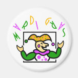 KRW Colourful Mardi Gras Jester Fridge Magnets