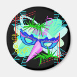 KRW Colourful Mardi Gras Mask Magnets