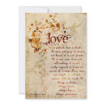 KRW Corinthians Love is: Wedding Invitation Ecru