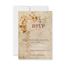 KRW Corinthians Love is: Wedding RSVP Ecru Personalized Announcement