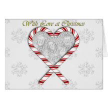 KRW Custom Candy Cane Photo Frame Holiday Card