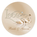 KRW Custom Graceful Swans Love Wedding Seals stickers