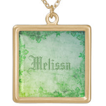 KRW Custom Green Gothic Watercolor Necklace