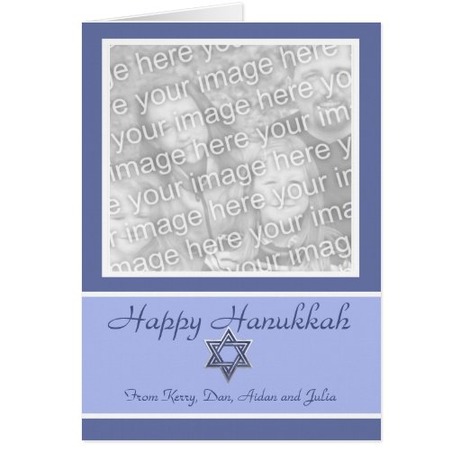 KRW Custom Happy Hanukkah Photo Frame Greeting Card