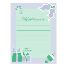 KRW Custom Holiday Gift Card Postcards