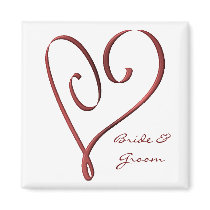 KRW Custom Stylized Red Heart Wedding Favour