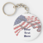KRW Custom Text American Flag Keychain
