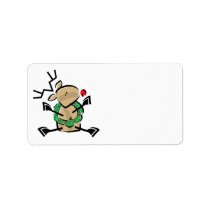 KRW Cute Cartoon Reindeer Blank Address Label