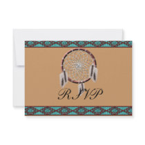KRW Dreamcatcher Native American Wedding RSVP Personalized Invites