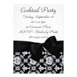 KRW Elegant Black Damask Cocktail Party Invitation
