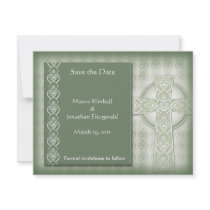 KRW Elegant Celtic Cross Irish Save the Date Announcements