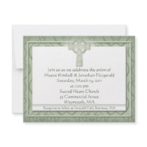 KRW Elegant Celtic Cross Irish Wedding Custom Announcement
