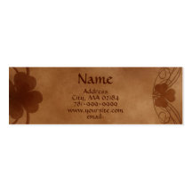 KRW Elegant Celtic Shamrock Parchment Custom Business Card