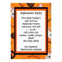 KRW Fun Happy Halloween Custom Party Invitation