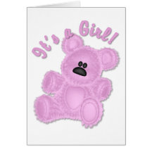 KRW Girl Teddy Bear Baby Shower Invitation Cards