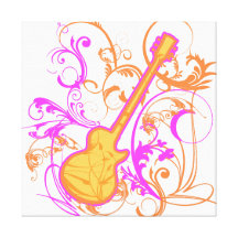 KRW Girls Rock Guitar Grunge Canvas Print