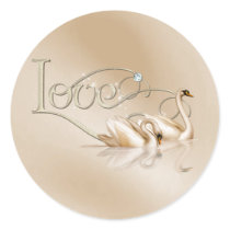 KRW Graceful Swans Love Wedding Seals Stickers